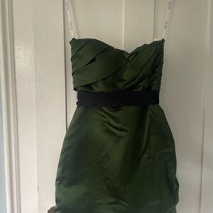 Vintage Elegant Green Strapless Dress by Vera Wang